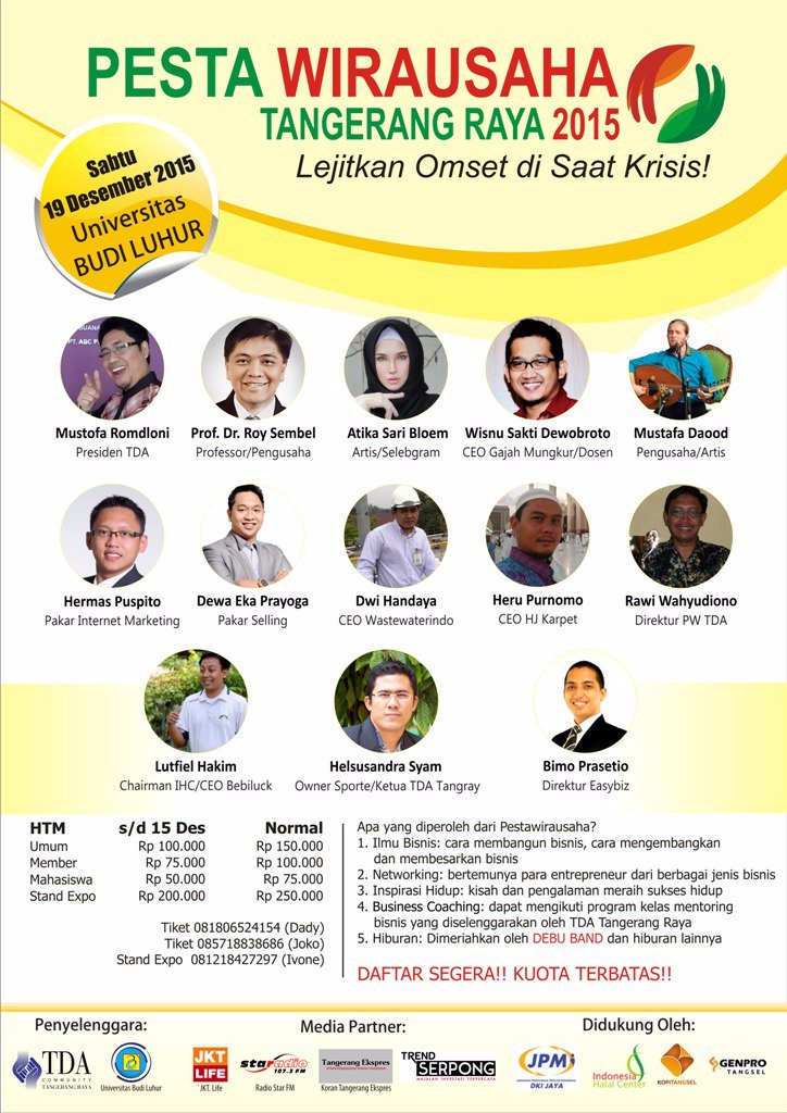 2 hari lagi menuju @pestawirausaha Tangerang Raya,yuk daftarin segera!!