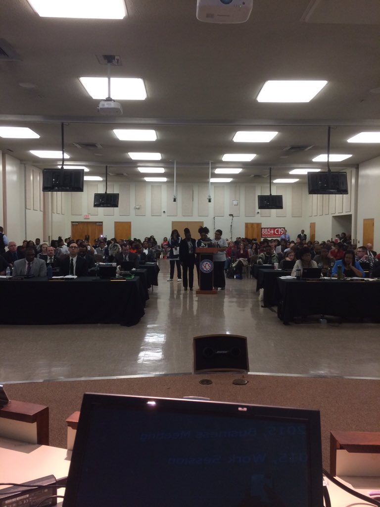 dorseyhopson's tweet photo. Lots of student advocates at Board Meeting tonight. So proud of our students https://t.co/ZscKBUAzSl