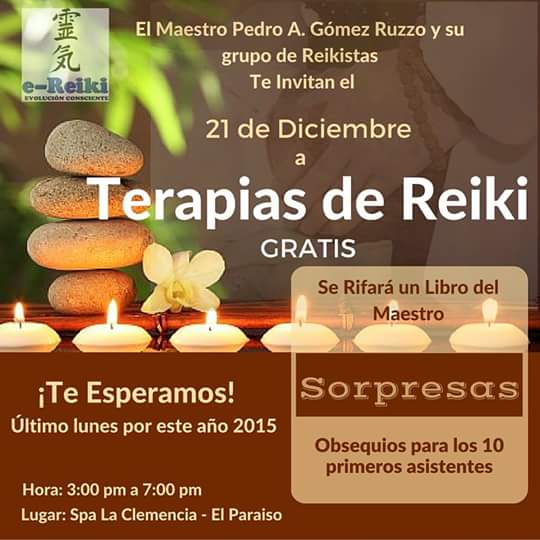 AdamaConsc's tweet image. El #21D es el último #Reiki #gratis del año. El Maestro @pagr777 y los reikistas de @eReiki  ¡¡Te Invitan!!