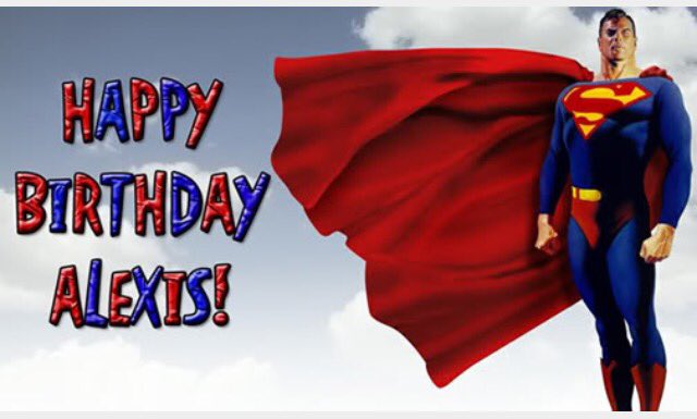 cougher9's tweet photo. Happy birthday Alex from your man in disguise aka superman 🍰🎂🎈🎉🎁 https://t.co/Kww6Te3zf1