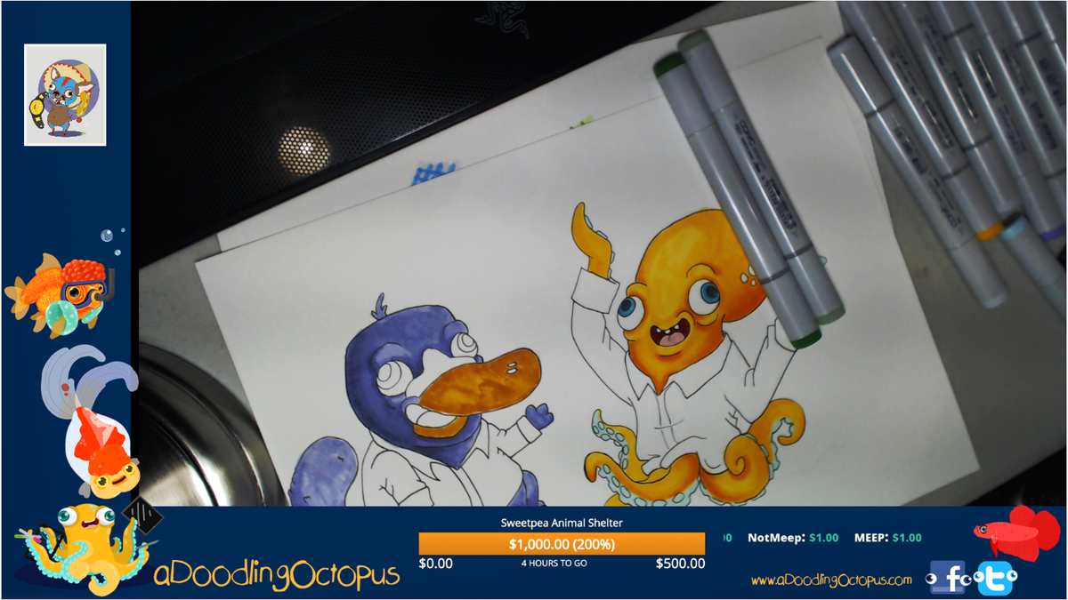 DoodlingOctopus's tweet photo. HOLY CRAP GUYS! You are SO SO Soooooo amazing! Still going 15-20 minutes or so! @TwitchCreates @thenopetraintv https://t.co/28pyunMGgn
