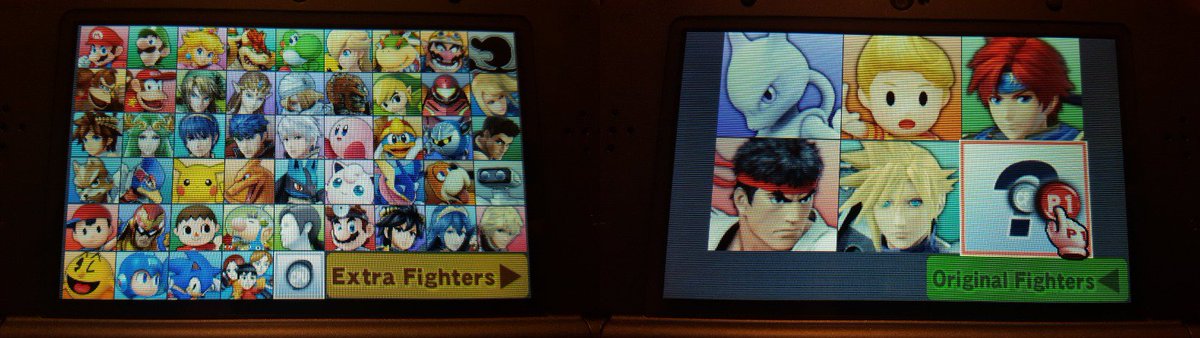 NinEverything's tweet photo. Smash Bros. 3DS character select screen updated with Cloud’s arrival https://t.co/i881bx5jMM https://t.co/XbKI3XTU3l