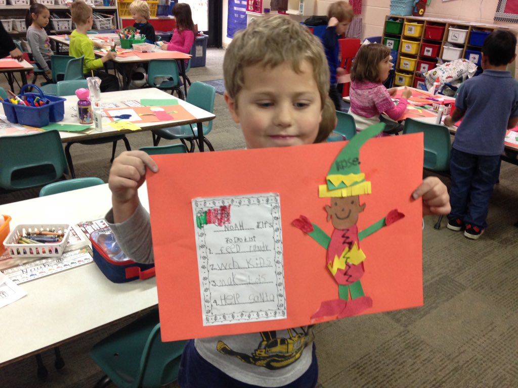 d61lupella's tweet photo. We wrote an Elf to Do list and created elves today! #d6learns #d61lupella https://t.co/dpuck7hTZx