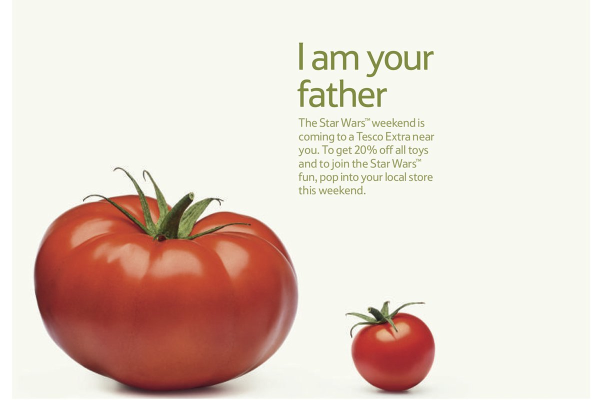 adage's tweet photo. Even veggies are doing Star Wars in cute campaign from @Tesco https://t.co/ETh28z63X2 https://t.co/mSwsk7I0MS