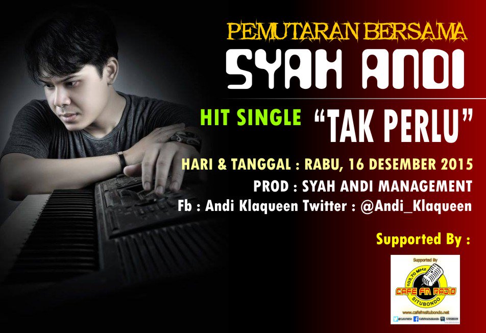 CafeFMSit's tweet photo. #Tonight #PS @Andi_KLaqueen #TakPerlu at.#KareCafe w/ @dianggitadita cc.@SwaramudaBDG MD.@HendraHardiy https://t.co/dQytAdVq40