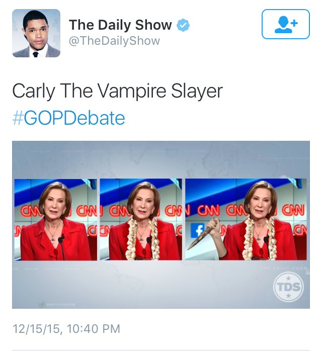 Trevor Noah steals Breitbart writer's Carly crucifix joke