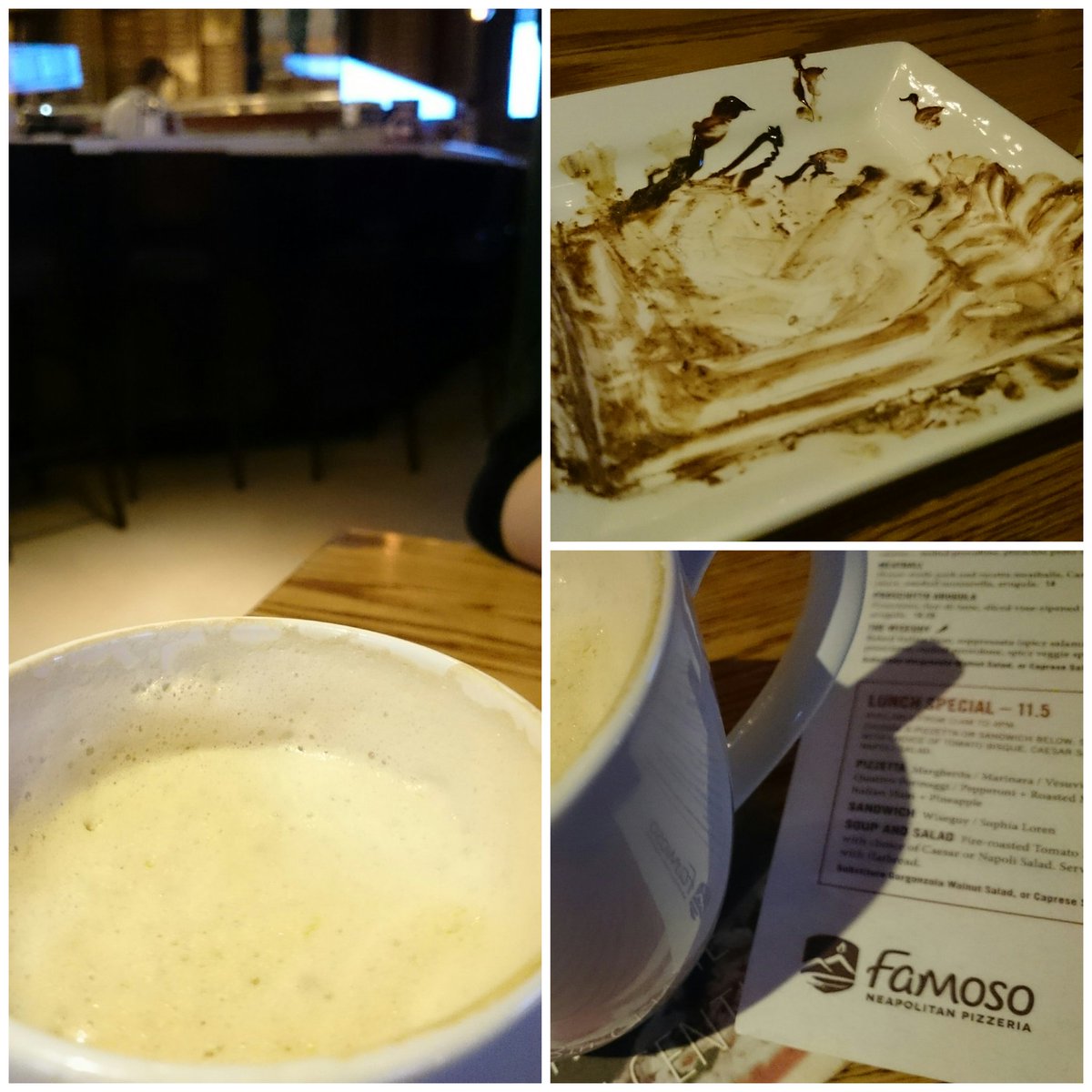 graphicdesignCB's tweet photo. Not just gr8 pizza @FamosoPizzeria Tiramisu disappeared b4 I could get a pic but it was awesome #datenightsuccess https://t.co/4D3USfJnId