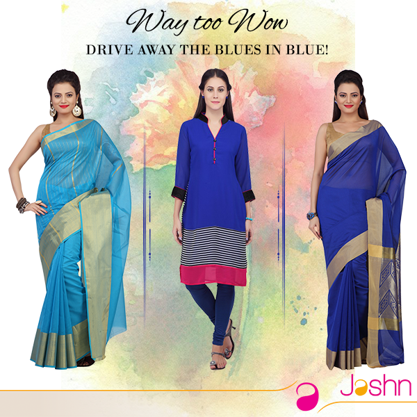 JashnOnline's tweet photo. #WayTooWow This time around beat the blues in BLUE. Get our latest shades of blue here! https://t.co/3bSrif3eJe https://t.co/LXHcAlZ6vx