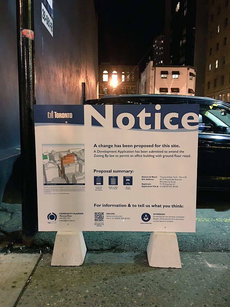 donnelly_b's tweet photo. First time seeing TO's new development notice signs. RT if you think this is an improvement :) #TOpoli #AThisCity https://t.co/DBpNDcAQCo