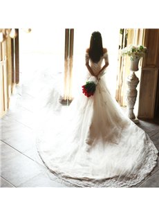 Retailings's tweet photo. A-Line Off the Shoulder Half Sleeves #Court Train #Wedding #Dress
#Buy now at $373.75 only - https://t.co/zwbIQb4cdb https://t.co/QytpHUmzcv