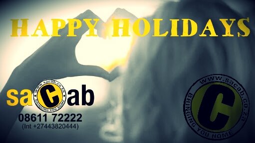 Taking the opportunity to wish you all a #HappyHoliday season,  we are here if you need a ride call 0861172222