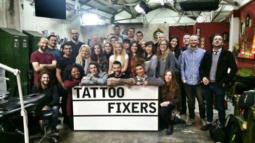 JayTAT2's tweet photo. Season 2 complete!  Shout out to each and everyone in this photo. #tattoofixersfamily #tattoofixers https://t.co/2ggYkOG1zy