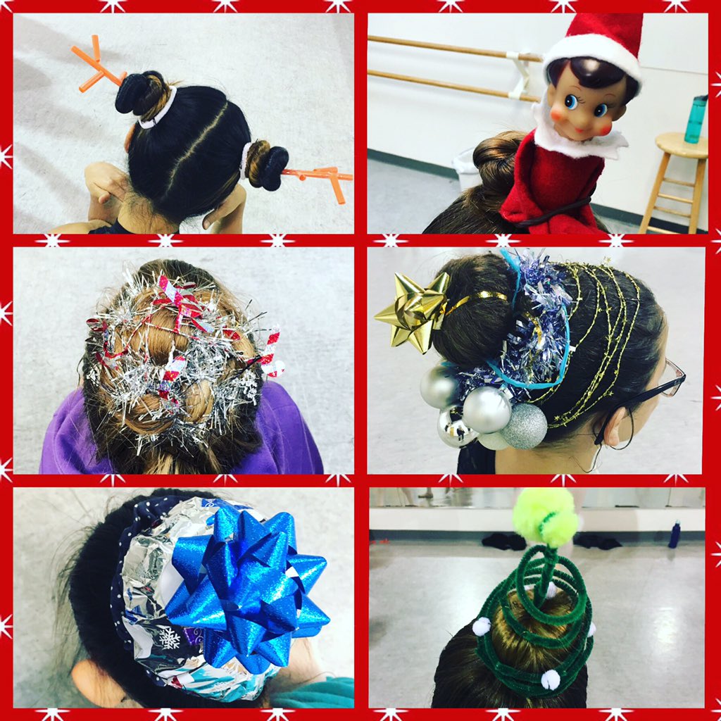 Some of my favorite Holiday Buns 🎄❤️ #holidaybuns #ihellaheartmybunheads #elfonabun #DanceTchrProbs