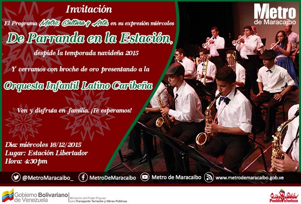 Hoy cerramos con broche de oro el programa “De parranda en la estación” con la <a href="/OLCaribena/">LatinoCaribeña I.</a> de nuestro <a href="/NUCLEOMETRO/">NUCLEO METRO DE MCBO</a>
