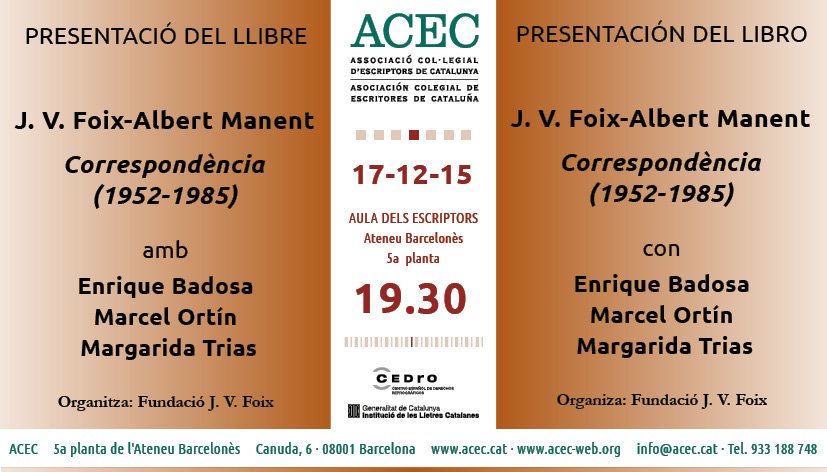 Presentació de 'Correspondència'