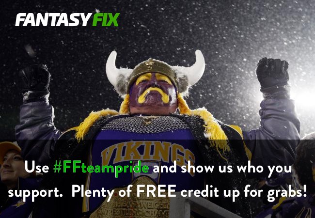 fanfixco's tweet photo. Show us some team pride using #FFteampride and you could win FREE credit! Get Your Game Face On! #nfl #dfs #fanfix https://t.co/IVka2795od