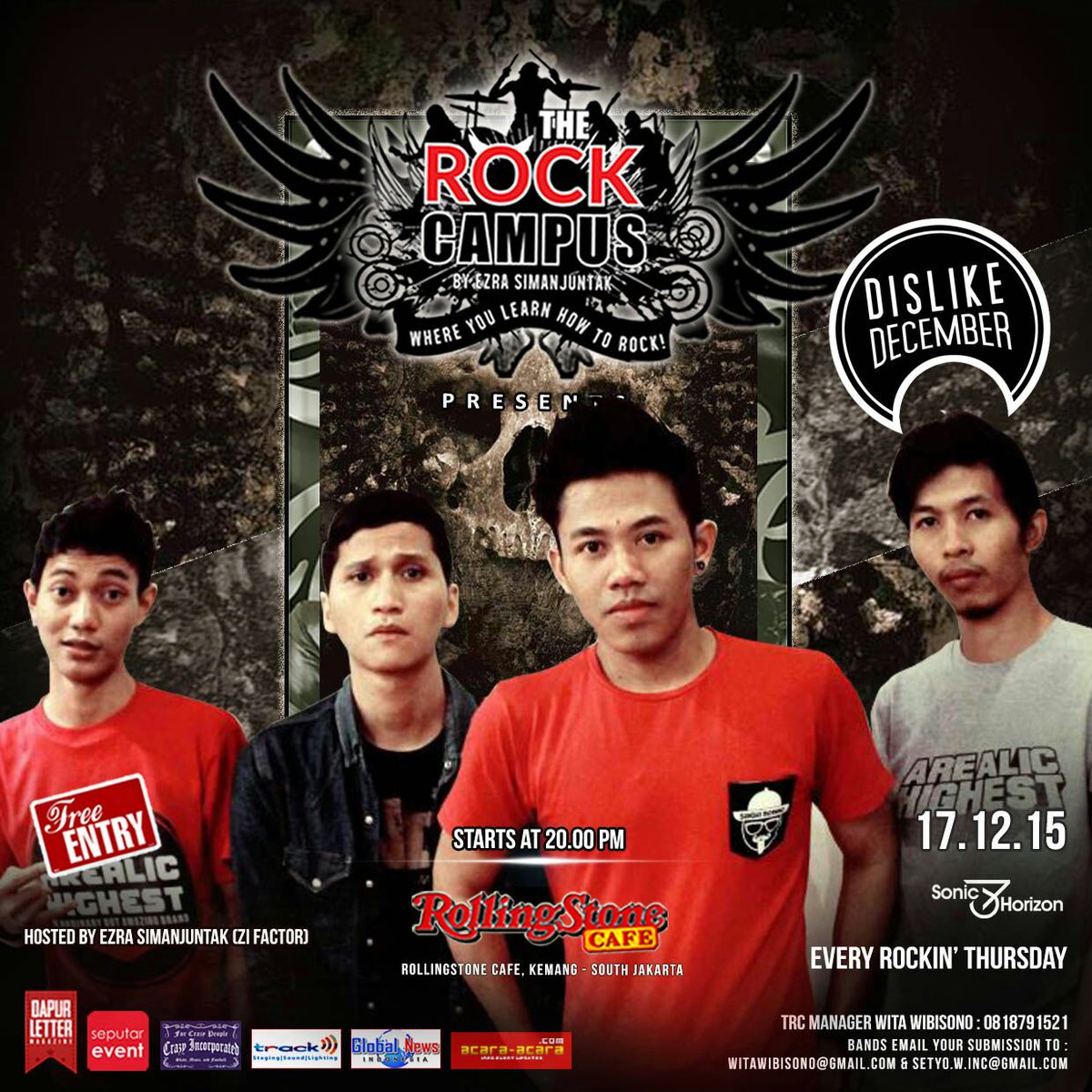 Dont miss this! Melodic pop punk rock ala Sum 41 <a href="/DislikeDecember/">Hadapi Depresi</a> in #THEROCKCAMPUS, 17 Dec at @RSCafeINA. Ayoo!!
