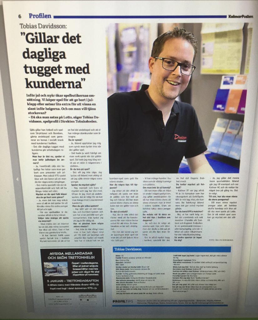 OvePetersson's tweet photo. Vilken underbar #profil ! #Kalmarposten #Kalmar @Davidss83 👍😊 https://t.co/c5FXiHRpC5