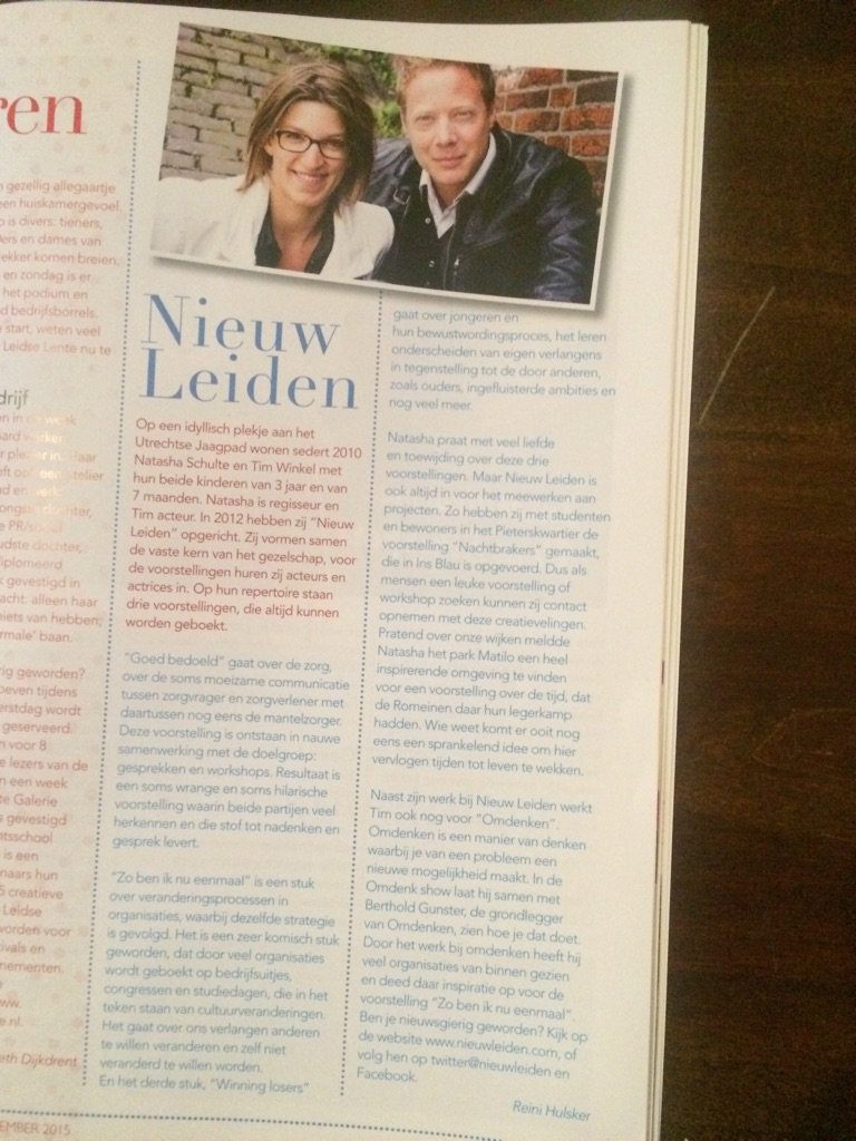 timwinkel's tweet photo. Vandaag staan we met @nieuwleiden in een echte Leidse glossy. Leuk artikel geworden over wat we doen https://t.co/1eJvotpY54
