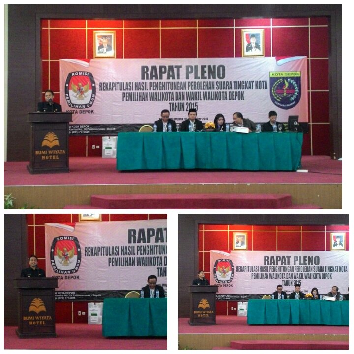 Rpt pleno rekapitulasi hsl penghitungan perolehan suara   tk Kota pemilukada  th 2015 <a href="/Nur_Mahmudi/">Nur Mahmudi Isma'il</a> <a href="/IdrisAShomad/">Mohammad Idris</a>