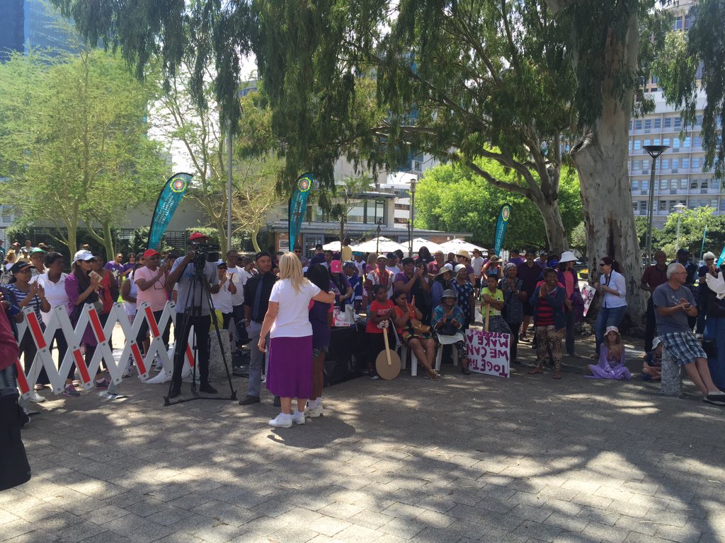 ewnreporter's tweet photo. #TutuMarch The march is in honour of Archbishop Emeritus Desmond Tutu and wife Leah. MM https://t.co/cV8GEDpmVR