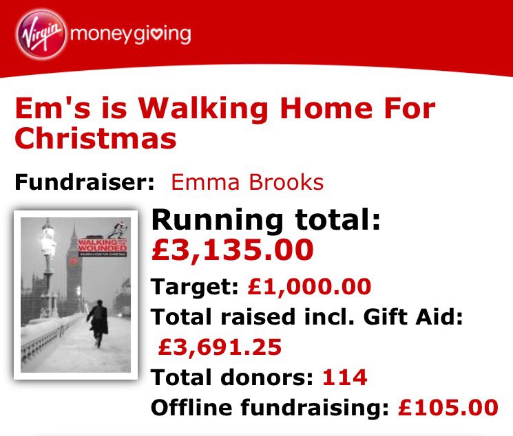 ej237's tweet photo. Mission complete. 100 miles in 33 hours. Thank you everybody. #WalkingHomeForChristmas #Supportthewalk https://t.co/Uk27029JIx