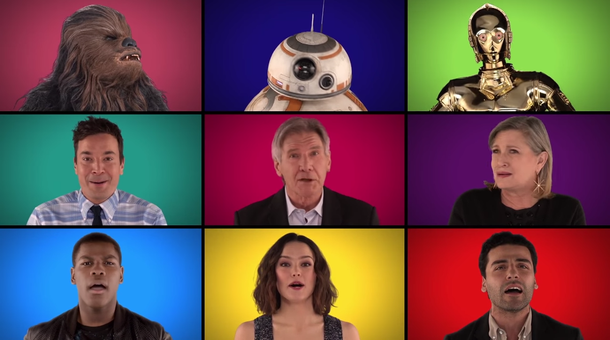 NME's tweet photo. Watch 'The Force Awakens' cast sing 'Star Wars' theme a cappella https://t.co/0C1soPhJMQ https://t.co/cRrNSTiIFi