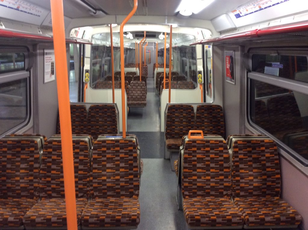 nafemeister's tweet image. I saw this at Liverpool Street today. Those orange and black things are seats. #timetablefail #c2cfail