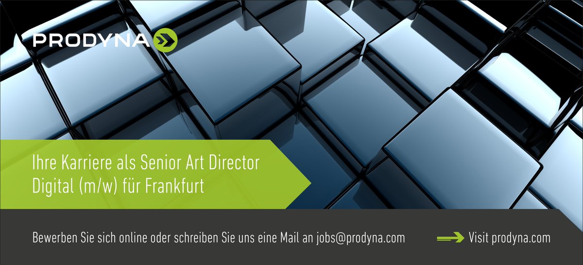 PRODYNASE's tweet photo. Wir suchen #Senior Art #Director Digital (m/w) mit Teamgeist > https://t.co/yhZPhNWCmf #job #Frankfurt #pd_career https://t.co/bIVnrQcdaq