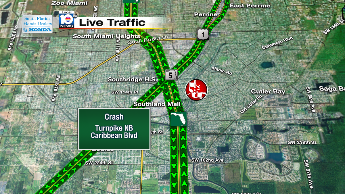 Crash on the Turnpike NB & Caribbean Blvd #TRAFFIC #MIAMI https://t.co/PNzEbcJCJw