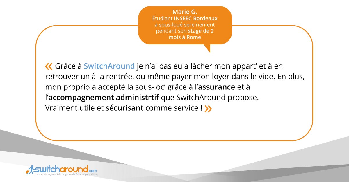 SwitchAround's tweet image. Aujourd'hui, découvrez le témoignage de Marie :) ❤
Déposez votre annonce dès maintenant &amp;gt; ow.ly/VQIdq