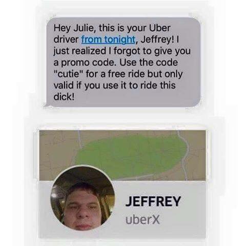 destroy_uber's tweet photo. when your uber driver is a fuckboy https://t.co/WOAVZsHSHF
