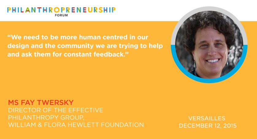 PhilEnt_Forum's tweet photo. "#Philanthropreneurs should work closely with #communities" said @FayDTwersky at #TPF15 https://t.co/KY4lUQHVaD https://t.co/2iFzNFewV9