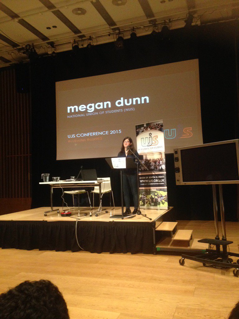 Lee_UJS's tweet photo. "NUS will not work with CAGE ... I draw the line". #conf15 #UJSvotes Strong stance from @megandunn116. https://t.co/xBGsL7kKmb