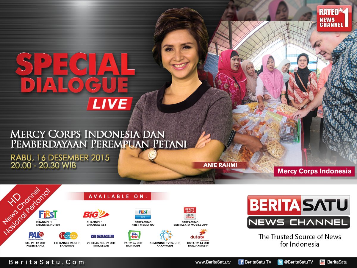 Saksikan Special Dialogue "MCI dan Pemberdayaan Perempuan Petani" bersama <a href="/mercycorpsID/">MercyCorps Indonesia</a> malam ini pukul 20:00 WIB