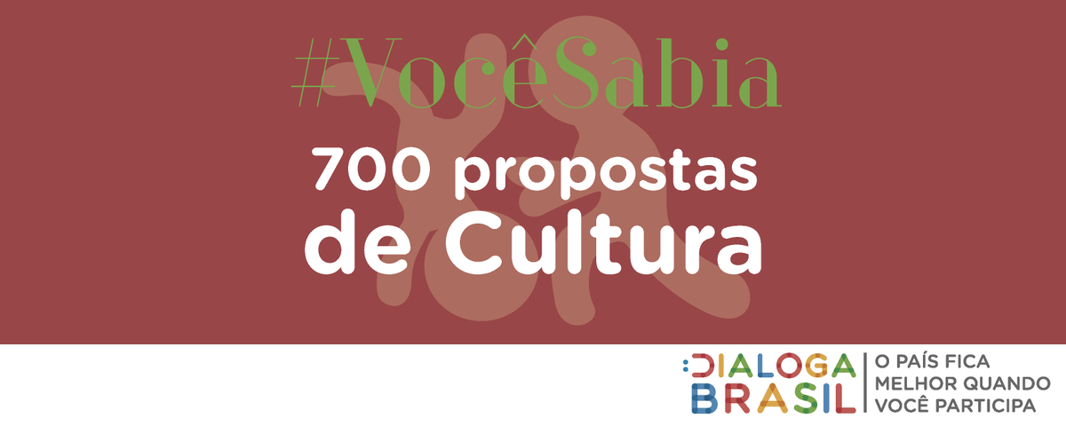 dialogabrasil's tweet photo. O tema Cultura, do @CulturaGovBr, também recebeu muitas propostas na plataforma #DialogaBrasil :) https://t.co/TA4uumth2w