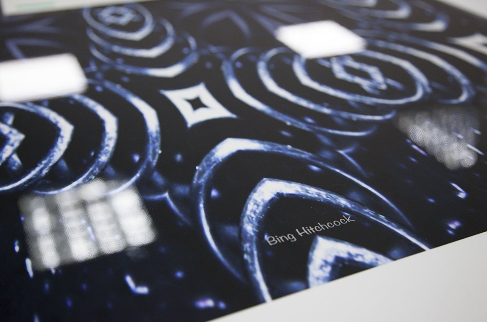 genesisimaging's tweet image. Hot off the press! (literally)... Vivid #ChromaLuxe prints for binghitchcock.com #proprinting