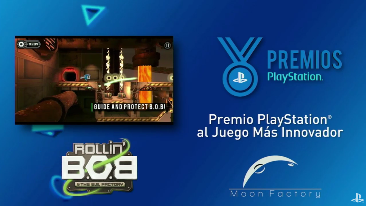 DeVuego's tweet photo. Rollin' BOB &amp; The Evil Factory de @MoonFactory_ se lleva el Premio al Juego Más Innovador en los #PremiosPS https://t.co/9PTupmPsPq