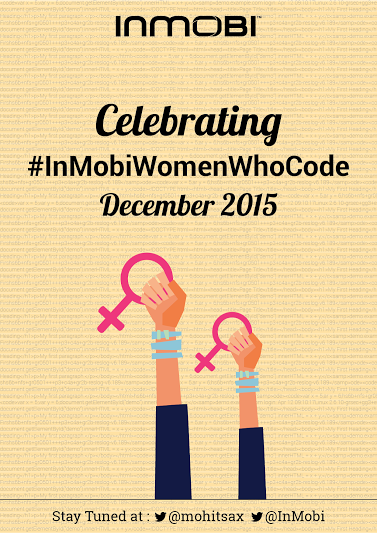 InMobiCareers's tweet photo. Did you know 17% of the coders at InMobi are women? We are celebrating a month long tribute to #InMobiWomenWhoCode! https://t.co/3C5p7mra7Q
