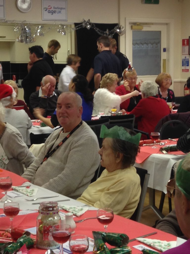 joingoodfriends's tweet photo. Volunteer Christmas lunch underway @AgeUKDarlington @DarloFireStn @DarloRangers https://t.co/YBbXS2x9TI