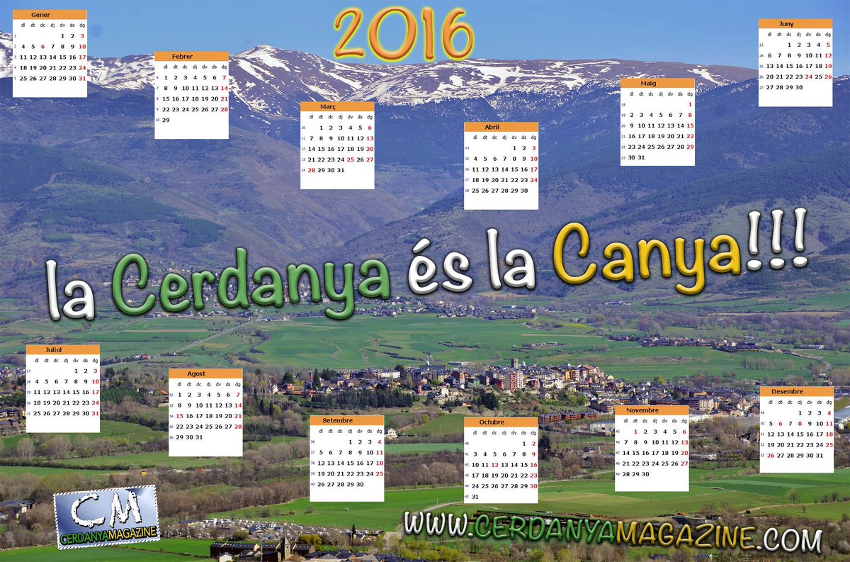 cerdanyazine's tweet photo. La #Cerdanya és la Canya!!! Calendari 2016 de CM. https://t.co/31Av8epWX7