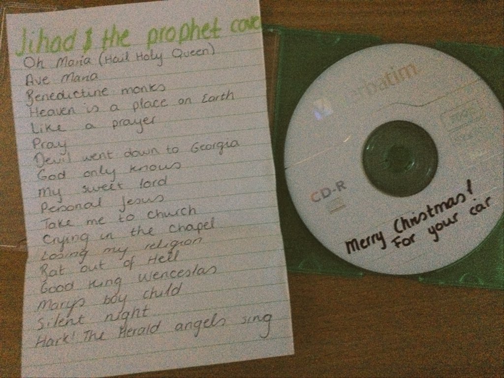 Wilberforce_RE's tweet photo. A present from one A level RE student to another #MixTape #ReligiousStudies #MerryChristmas https://t.co/62ywO6YSwK