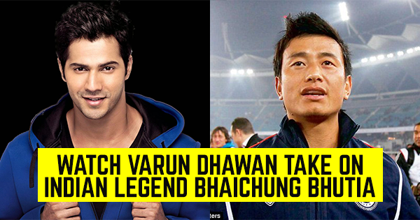 Sportskeeda's tweet photo. Watch @Varun_dvn take on @bhaichung15 in a @PondsMenIndia
#FaceKaCharger football match: 
https://t.co/lVub6Uj6Ld https://t.co/POfiMwFjk1