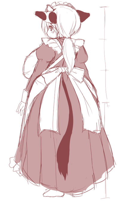 落書きりしあ マフラーオフメイド服 おしりの上に布が乗ってる感じある 