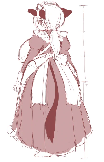 落書きりしあ マフラーオフメイド服 おしりの上に布が乗ってる感じある 