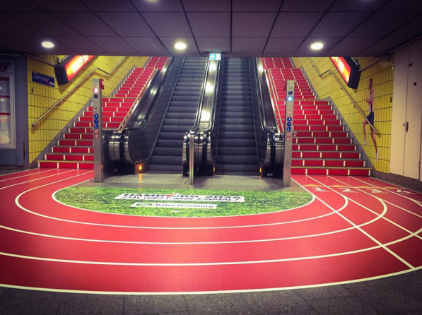 How could you resist running up the stairs at Hamburg station?