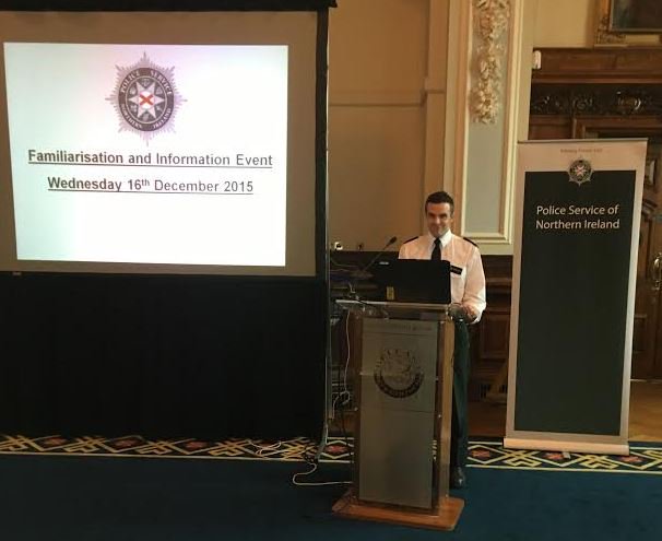 PoliceServiceNI's tweet photo. Superintendent Robert Singleton opening the #PSNI &amp; #Partners familiarisation event. #KeepingPeopleSafe together. https://t.co/IiaEHPbWoG