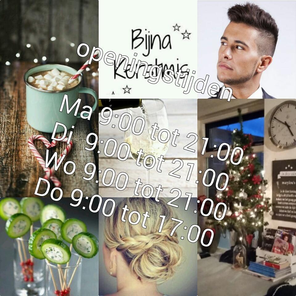 Onze openingstijden voor kerst. Bel snel want vol is vol. 0527-688557