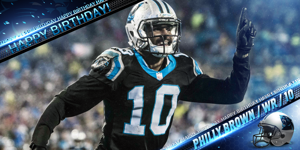 Panthers's tweet photo. 🎂🎈🎉  RT to wish @phillybrown10 a Happy Birthday! 🎂🎈🎉 https://t.co/h3e9w69E0m