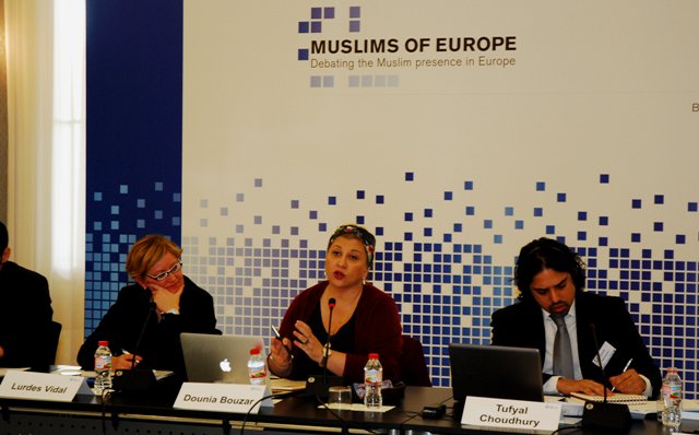 IEMed_'s tweet photo. Dounia Bouzard https://t.co/ZGY7L5Xpga parle des ruptures des jeunes radicalisés - Conférence #MuslimsEurope https://t.co/VnstPVlj5h